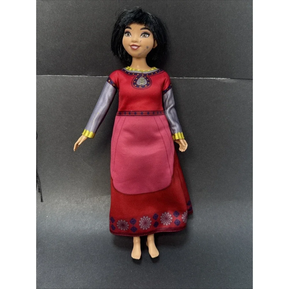 Disney Wish Dolls Asha Dahlia Queen Amaya Valentino Glow Star & Bag Lot Of 6